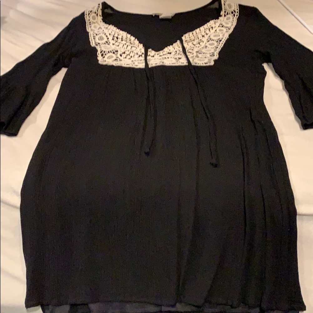 Peasant style lace detail dress